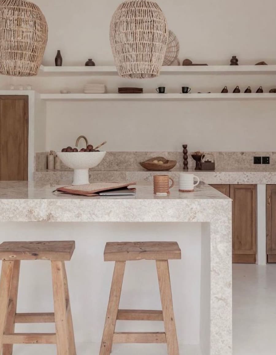 neutral kitchen with beige and cream tones
