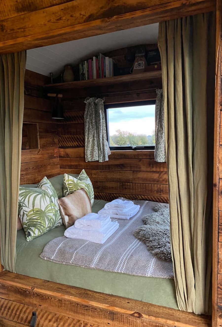 shepherds hut bed, which has been carefully considered